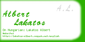 albert lakatos business card